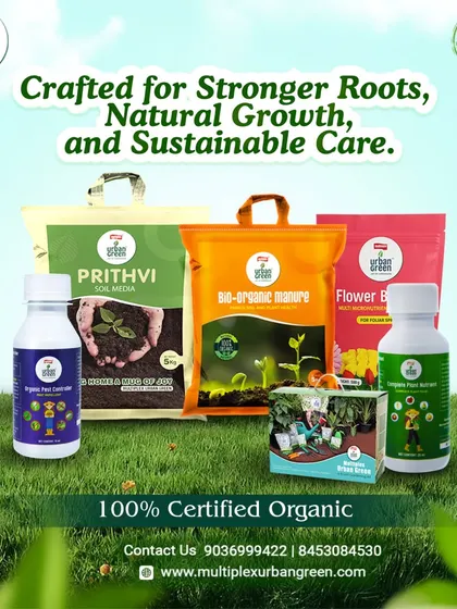 This is our core range of 100% certified organic products. From our Prithvi Soil Media to our Flower Booster and Bio-Organic Manure, each product is crafted for stronger roots, natural growth, and sustainable care.