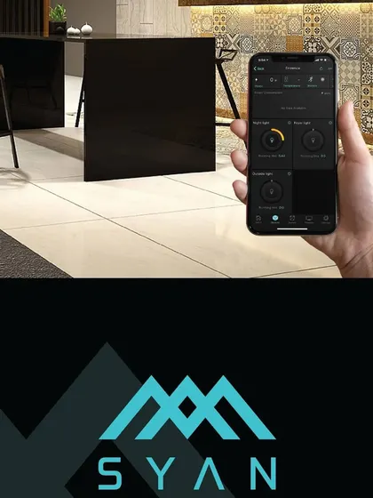 A preview of the SYAN app interface in a modern kitchen setting. You can see how easy it is to adjust different light settings to create the perfect ambiance for any activity.