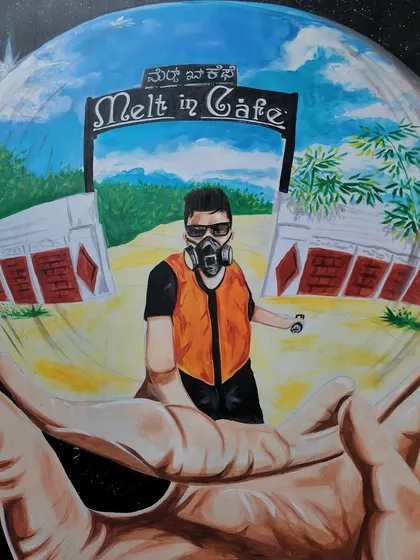 A straight-on shot of our signature artwork, a creative way we leave our mark.
