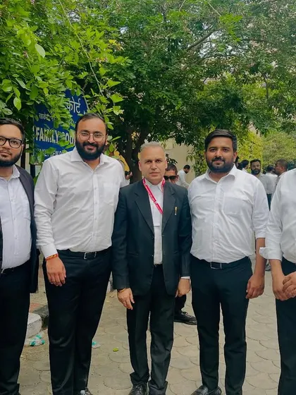 Posing with my team and the victorious candidate for Member Executive at the Saket Court Bar Association elections.