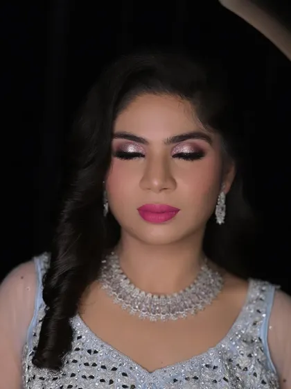 Another angle of the engagement bride, with the ring light creating a beautiful catchlight in her eyes.