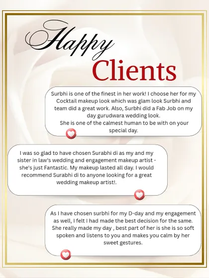 These testimonials from my happy clients are the reason I do what I do. From cocktail glam to the main wedding day, my goal is to be the calmest, most professional person you can have by your side.
