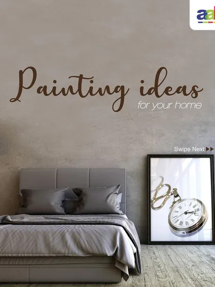 This minimalist bedroom uses a subtle concrete wall texture to create an industrial yet calm ambiance. The neutral grey finish serves as a versatile backdrop, proving that even simple painting ideas can have a significant impact on your home's interior design.