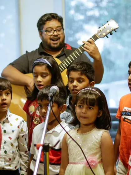 Our summer camp choir, led by their teacher. It's a super proud moment for these talented kids.