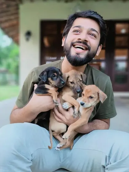 A lap full of happiness! It's impossible not to smile when you're surrounded by this much puppy energy.
