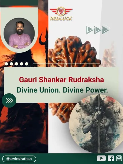 The Gauri Shankar Rudraksha symbolizes divine union and power. As a natural fusion of two beads, it represents the sacred bond of Shiva and Shakti, bringing harmony, love, and balance to the wearer.