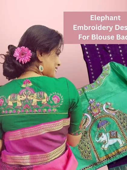 For a touch of tradition and artistry, consider a blouse with elephant embroidery on the back. It's a beautiful way to incorporate classic motifs into your look.
