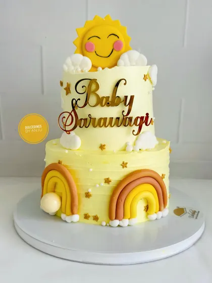 A glimpse of my recent tiered creations, from a sunshine-themed baby shower to a magical mermaid birthday.