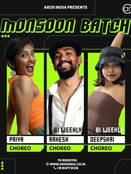 Our Monsoon Batch also features amazing choreo classes. Get ready to learn from some of the best and immerse yourself in dance.