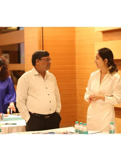 In discussion with fellow participants at the Color Forecast event. These conversations are crucial for validating ideas and building a comprehensive view of future trends.