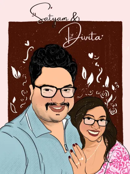 I loved making this A5 digital portrait for a lovely couple. Adding their names in a cute script and some delicate floral doodles in the background makes the artwork feel even more personal and complete.