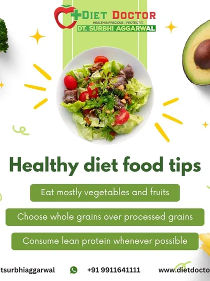 This guide offers three foundational healthy diet food tips: eat mostly vegetables and fruits, choose whole grains over processed grains, and consume lean protein whenever possible.