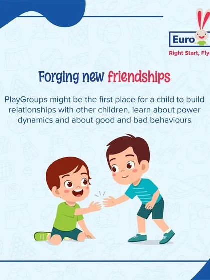 The first friendships are often forged in a playgroup. This is where a child first learns to build relationships with others outside their family, learning about sharing, cooperation, and behavior.