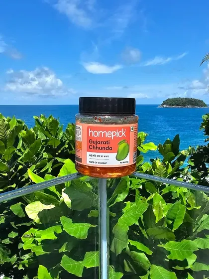 Even with a beautiful sea view, a jar of our Gujarati Chhunda can steal the show. It's the perfect travel companion to beat the blues and add a taste of home to your snacks.