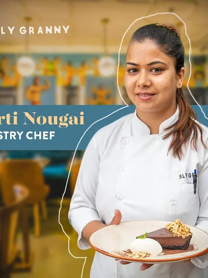 And this is Chef Arti Nougai, my seasoned pastry expert. With over 14 years of experience, she is the artist behind my extraordinary desserts, turning ordinary ingredients into sweet delights.