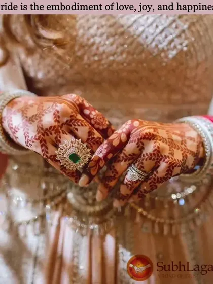 A bride's hands, decorated with beautiful henna and rings, are a symbol of love, joy, and happiness. We celebrate the beauty of these traditions.