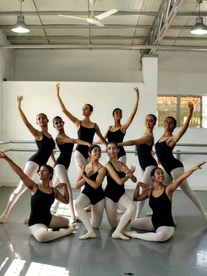 A group photo of The National Youth Ballet Company. This image captures the unity and professionalism of our pre-professional dance troupe.