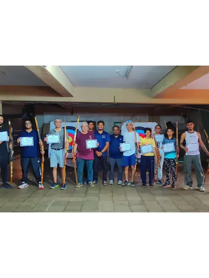 Meet one of our recent summer camp batches. It's always a proud moment to see a group of new archers holding their certificates and bows with confidence.
