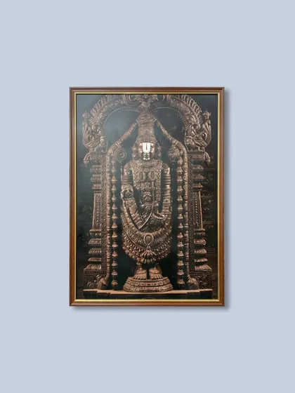 Divine art deserves divine framing. We were thrilled to frame this beautiful and intricate artwork of Lord Balaji for one of our valued clients, choosing a frame that respects the piece's spiritual significance.
