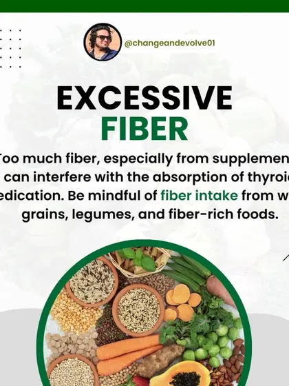 Excessive fiber, especially from supplements, can interfere with the absorption of thyroid medication.