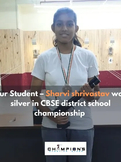 A closer look at Sharvi Shrivastav with her silver medal. Her focus and determination are an inspiration to other young shooters.