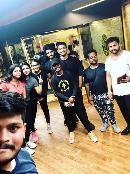 A selfie with our Zumba batch at Gold's Gym in Rajahmundry. This is the community we have built, one dance step at a time.
