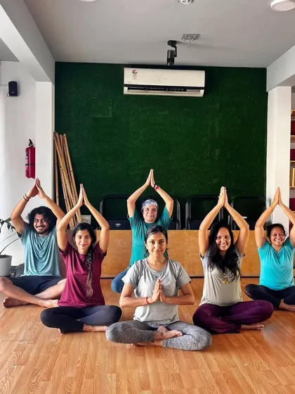 Finding balance and inner peace, one breath at a time. A moment of shared stillness with our yoga family.