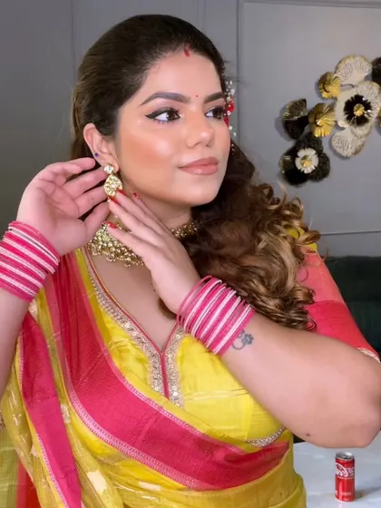 Getting ready for Diwali. I love dressing up in traditional sarees and pairing them with festive makeup.