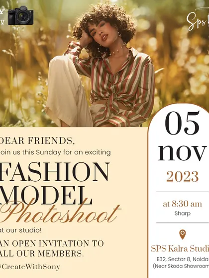An open invitation to all our members for an exciting Fashion Model Photoshoot at our studio. These events provide a great opportunity to practice and build your portfolio.