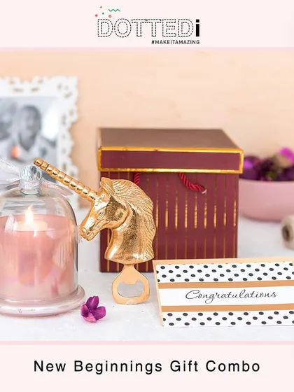 A lovely "New Beginnings" set, ideal for celebrating engagements, new homes, or other milestones with a touch of magic.
