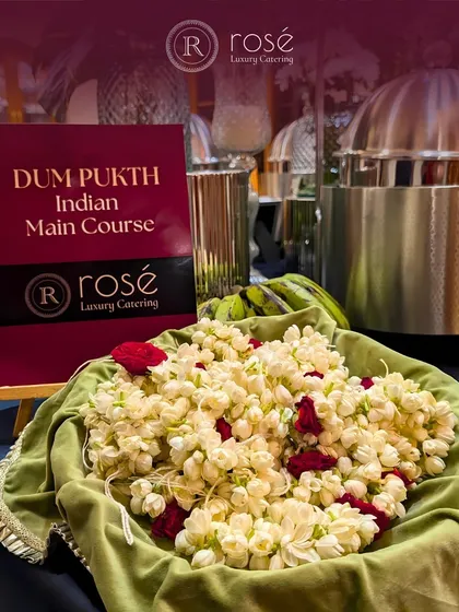 A beautiful detail from our Dum Pukht station, where a basket of fresh jasmine flowers adds a fragrant and traditional touch to the decor. It's these small details that create a memorable experience.