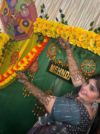 A joyful, dancing pose from the bride Sonu. I love it when my brides have fun while showing off their henna.