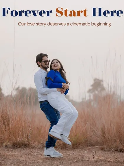 A joyful and spontaneous lift in a field of tall grass. This photo perfectly captures a moment of pure happiness and carefree love.