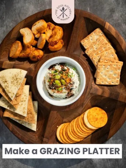Make a stunning grazing platter with our Edamame Truffle Dip as the centrepiece. It pairs perfectly with crostini, pita bread, and assorted crackers.