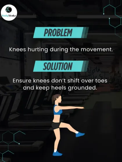 Feeling knee pain during the movement? This is another frequent issue. The solution is to ensure your knees don't shift over your toes and to keep your heels firmly grounded throughout the squat.