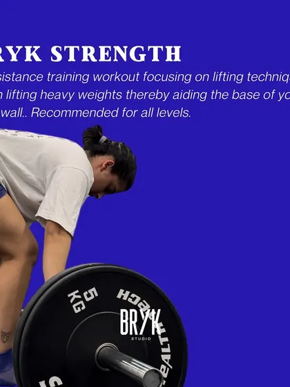 BRYK Strength is our resistance training workout focused on proper lifting technique for heavy weights. This class is recommended for all levels looking to build a strong foundation.