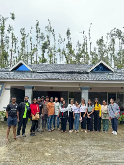 The team outside our partner homestay in Chikmagalur.