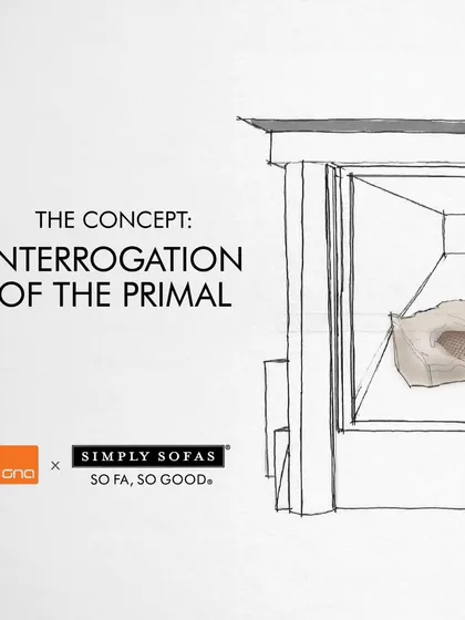 The final concept for the 'Interrogation of the Primal' installation, a collaboration with Simply Sofas for Designuru 4.0. The design explores the act of creation through three states of a chair.