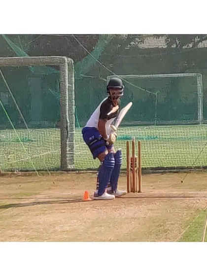 Indian team player Shubman Gill getting into his stance during a net session at our academy. Our players get to see firsthand the focus and preparation that goes into performing at the international level.