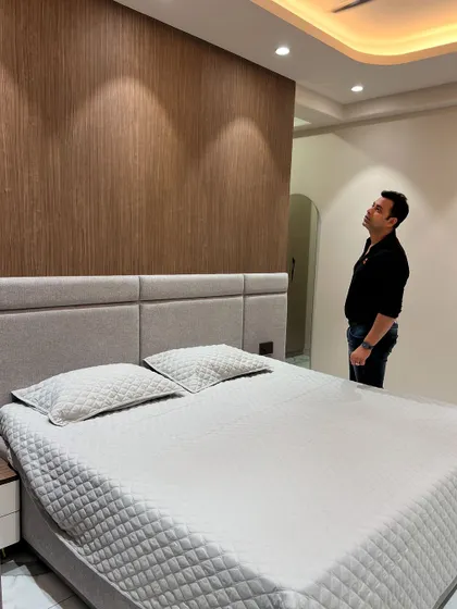 Another angle of the completed bedroom, showing the clean lines and balanced design.