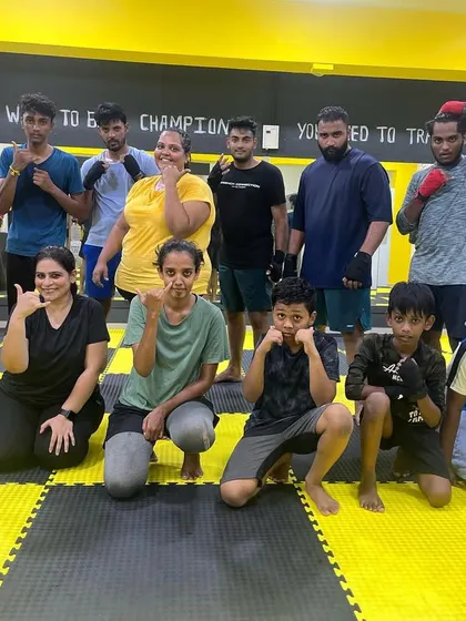 A snapshot from our boxing class, showing members of all ages learning the sweet science.