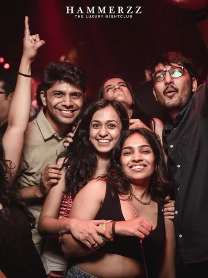 Happy faces in the crowd at Hammerzz, enjoying the music.