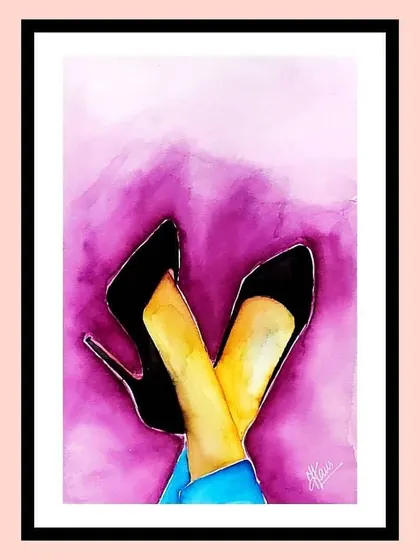 Another version of my stiletto art piece, presented with a different crop and background. It highlights the versatility of a single piece of art and how its presentation can change its feel.