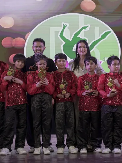 Our Shuffle batch with their instructor after their 'Magnifique 24' performance. The showcase is a chance to display their crazy footwork on a grand stage.