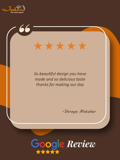 So beautiful design you have made and so delicious taste, thanks for making our day." It is our pleasure to make your day special with our cakes.