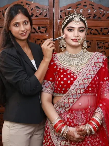 This is what hands-on learning looks like at my academy. From day one, my students practice on live models, building the confidence and skills they need to become successful makeup artists.