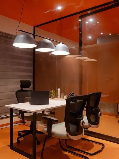 The 'Golden Grain Room', a meeting space named after the company's products. This branding, combined with Vastu-compliant design, creates a powerful and purpose-driven environment.