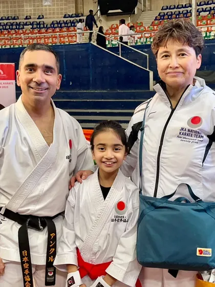 Another proud moment for my student, photographed with a senior JKA instructor from Japan. These interactions are inspiring and reinforce the global nature of our karate family.