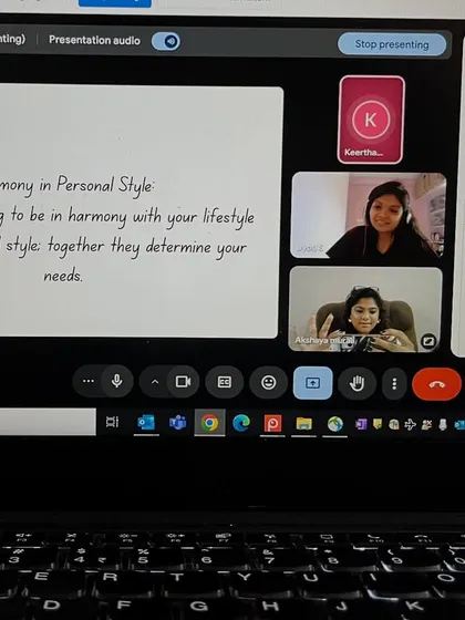 A key concept I teach is creating harmony between your clothing, lifestyle, and personal style. This slide is from a session focused on helping clients define their unique needs.