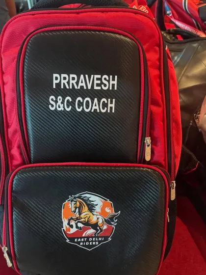 My personalized S&C Coach backpack for the East Delhi Riders. It's the small details that create a professional team environment.